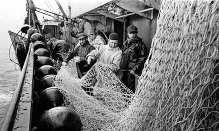 Aboard Hull trawler Ross Orion in the fishing grounds off Greenland in 1967.