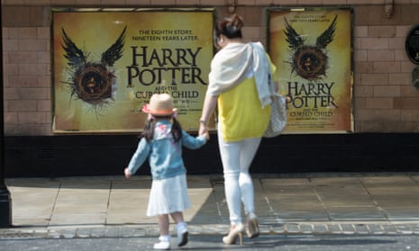 Harry Potter posters outside the Palace theatre in London.
