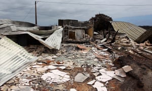 A home destroyed by fire at Vivonne Bay on Kangaroo Island