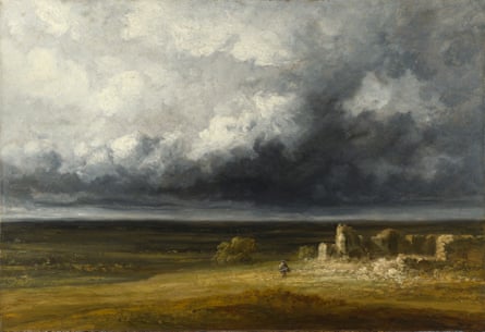 Stormy Landscape With Ruins on a Plain by Georges Michel, c.1830s