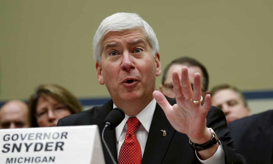 Rick Snyder was governor when state-appointed managers in Flint switched the city’s water to the Flint River in 2014 as a cost-saving step.