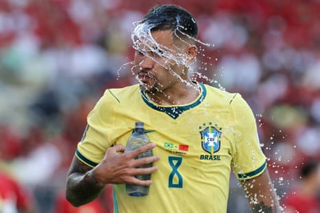 Bruno Guimarães cools down as Brazil get back into this game.
