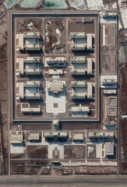 Satellite imagery of the new facility near Kashgar in January 2020.