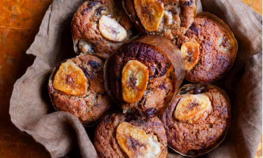 Nigel Slater’s recipes for roast chicken, and banana chocolate-chip muffins | Chicken 1 Banana chocolate-chip muffins.