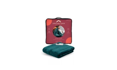 Dreamland Velvet Herringbone Quilted Heated Throw in Emerald Green
