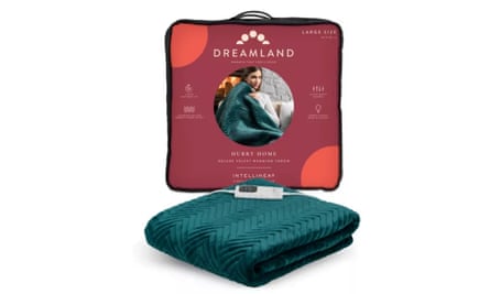Dreamland velvet herringbone quilted heated throw, emerald green.