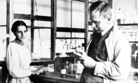 Lise Meitner with Otto Hahn at Kaiser Wilhelm Institute for Chemistry in Berlin, c1935.
