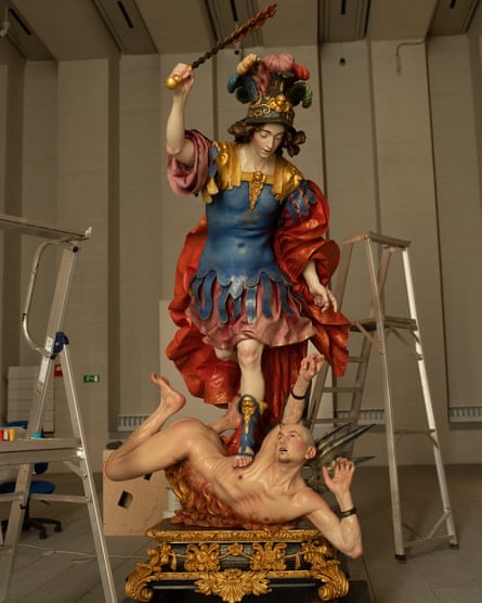 The sculpture of Saint Michael’s Archangel Vanquishing the Devil from 1692 by Luisa Roldán.