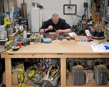 Richard St Clair makes a small explosive device at db Props.