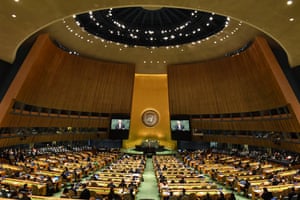 Morrison delivers his statement to the 74th session of the UN general assembly.