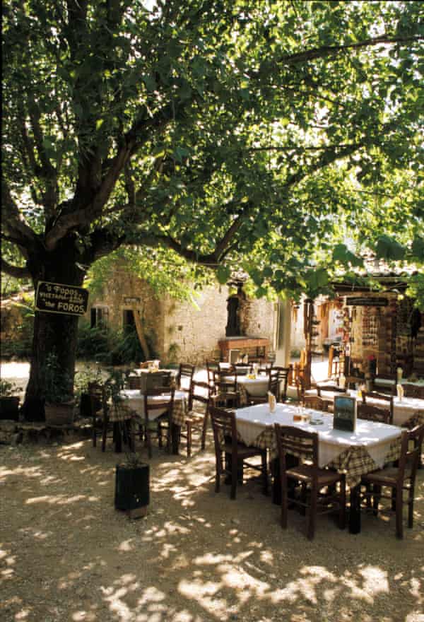 One of several tavernas that the villagers themselves are now restoring