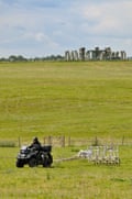 A motorised magnetometer system is used to survey the land around Stonehenge.