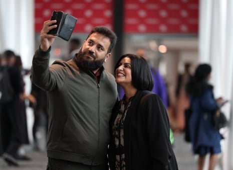 Shabana Mahmood, the home secretary, posing for a selfie at the Labour conference.
