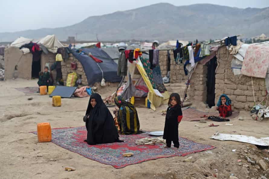 Afghan women at the Shaidayee camp for internally displaced people in Herat, February 2022.
