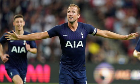 Harry Kane celebrates after his wonder goal earned Tottenham a 3-2 friendly win over Juventus.
