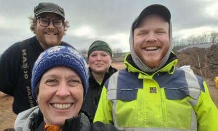 Four people smiling