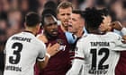‘Playing against 14’: Michail Antonio hits out at officials after West Ham’s exit
