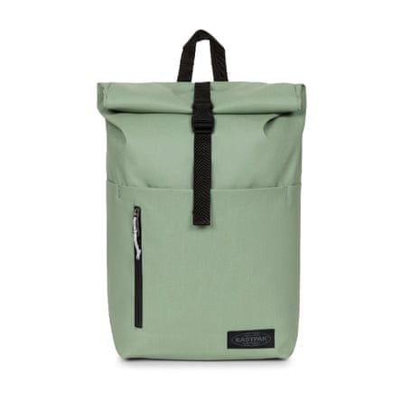 Roll-top backpack with laptop sleeve