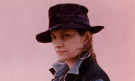 Marian Zazeela at Bear Lake Overlook, Utah, in 1992.