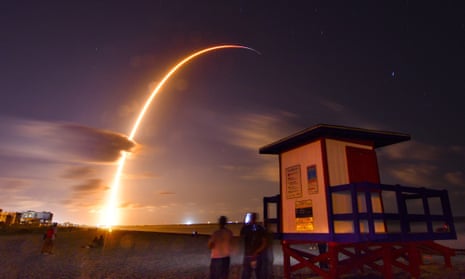 A SpaceX rocket, with 60 satellites for the  Starlink broadband network, lifts off from Cape Canaveral.