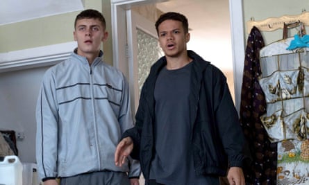 Mini Walter Whites … Jordan (Tyrese Eaton-Dyce) with a young runner (Joe Hayes).