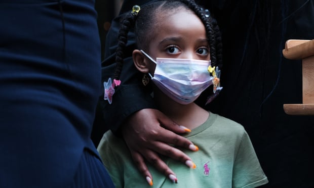Nylah Brown, whom lawyers allege was ignored by a Sesame Place actor dressed as Rosita, at a news conference in New York.