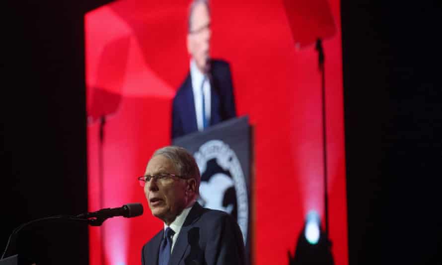 The Good Liars – AKA Jason Selvig and Davram Stiefler – recently infiltrated a National Rifle Association conference and made a satirical speech about its CEO Wayne LaPierre (pictured).