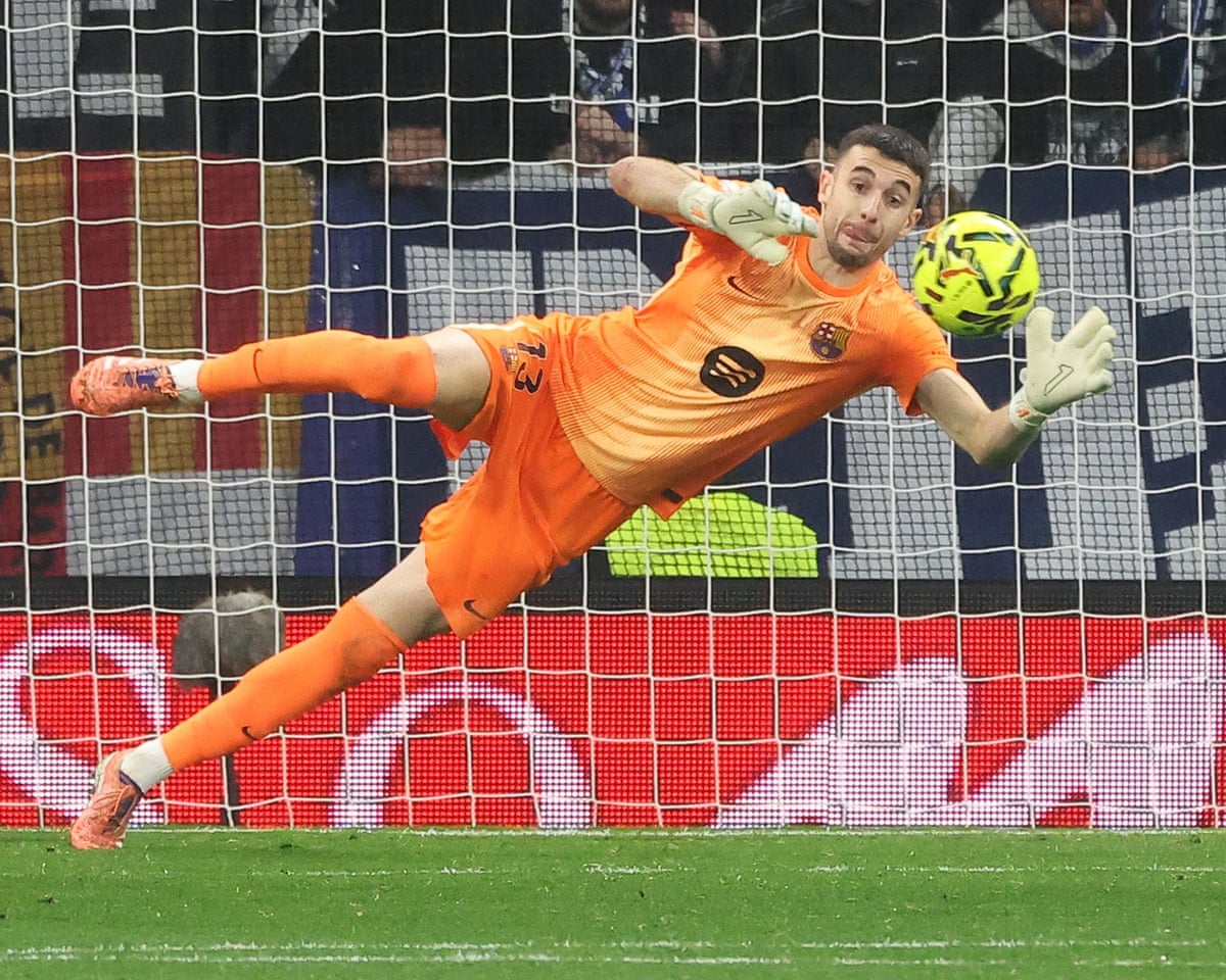 Joan García goes back to Espanyol: Barça's 'science fiction' keeper saves the day | Barcelona | The Guardian