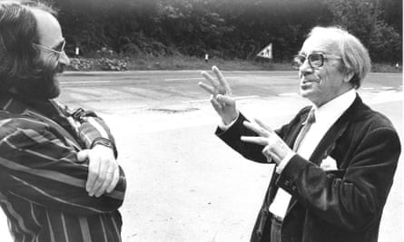 Michael Pointon, left, with Max Wall during the shooting of The South Bank Show in 1984.