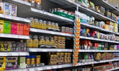 Stacked shelves in a Co-op supermarket