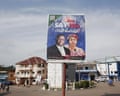 A billboard features the president and first lady in Sierra Leone, which raised the minimum marriage age to 18 in 2024.