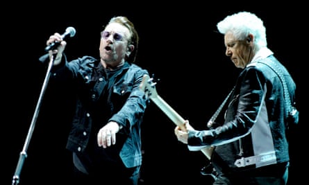 Bono and Adam Clayton at Manchester Arena