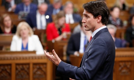 Prime Minister Justin Trudeau of Canada in the House of Commons.