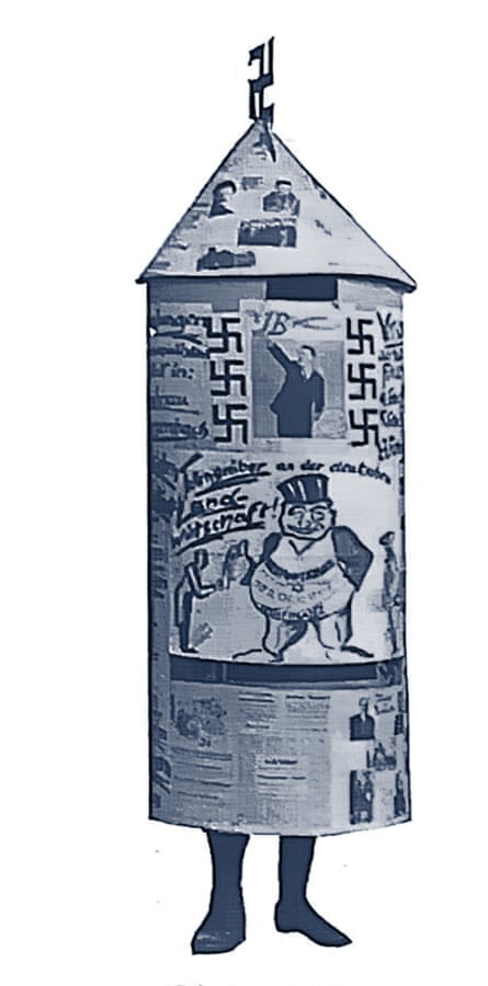 A human advertising pillar, pictured in Nazi party newspaper Illustrierter Beobachter on 17 November 1928