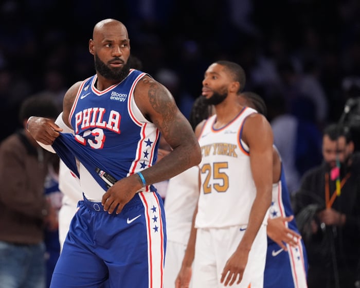LeBron James and Sixers spoil Knicks’ title party as Pistons stun Celtics in NBA openers