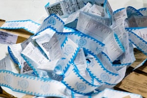 Returns are sorted during the presidential election in the Philippines