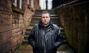 Journalist Daniel Lavelle, whose book Down and Out is published on May 26, poses for a portrait in Oldham, Greater Manchester.  Danny left care at the age of 19 and the book draws on his experiences of homelessness and navigating the social services system.  Christopher Thomond for The Guardian.