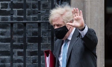 Boris Johnson leaves Downing Street for PMQs, 10 February 2021.