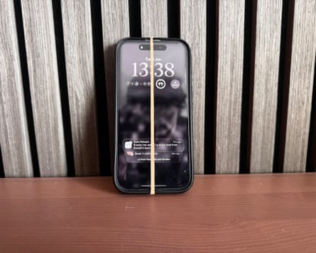 Iphone with elastic band