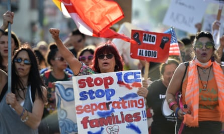 A rally in Los Angeles last week against Immigration and Customs Enforcement policies.