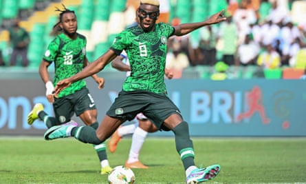 Nigeria’s Victor Osimhen in the 1-1 draw with Equatorial Guinea