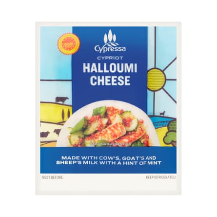 A block, or packet, of Cypressa halloumi Cheese 200g