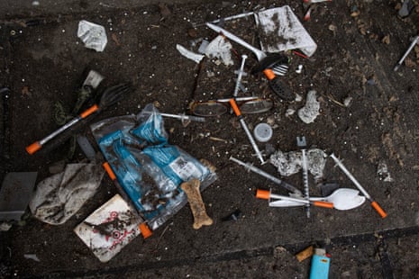 needles and litter on the ground