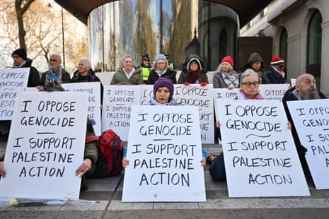 Pro-Palestine protesters staged a sit-in outside New Scotland Yard