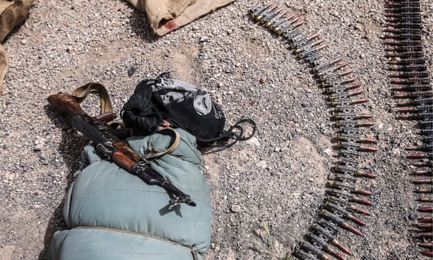 Weapons seized from Isis militants near Palmyra.