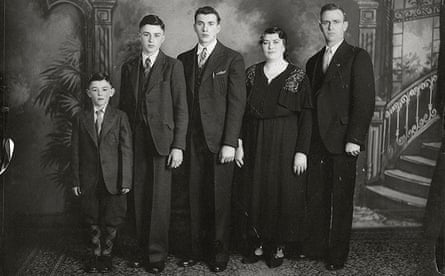 A portrait of the Iannetta family in Windsor, Ontario, circa 1938. Left to right: Guido, Tony, Louis, Antonia Troia and Michele Iannetta.