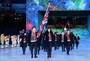 Team GB arrive in the stadium.