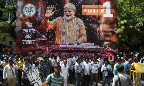 Narendra Modi supporters in Mumbai on Thursday