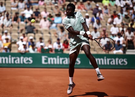 France’s Moïse Kouamé in a action during his first round match against Croatia’s Marin Cilic