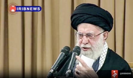 Screengrab of Ali Khamenei speaking on Iranian state TV on Friday